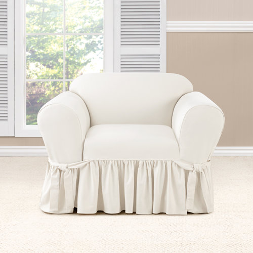 Sure Fit Cotton Box Cushion Armchair Slipcover & Reviews Wayfair